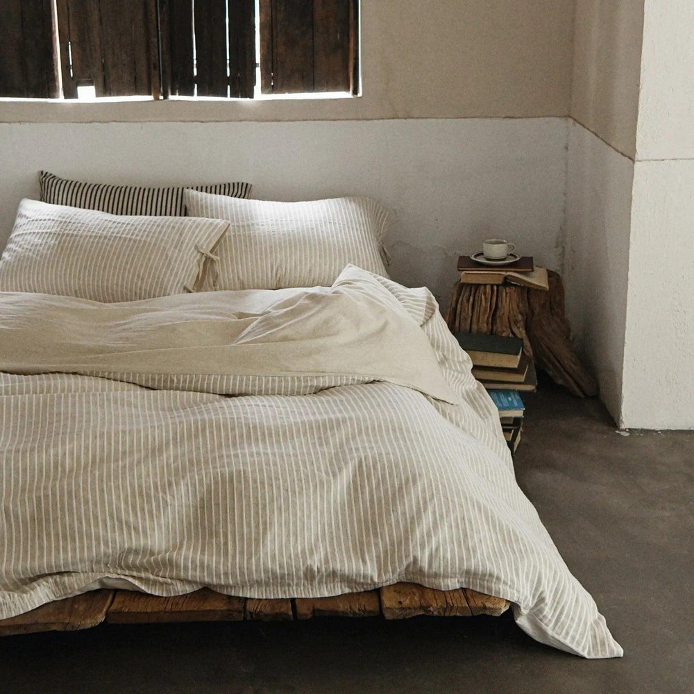 Cotton Yarn-dyed Washed Cotton Four-piece Set Full-cotton Fitted Sheet Non-printed Minimalist Bed Sheet Duvet Cover EX-STOCK Canada
