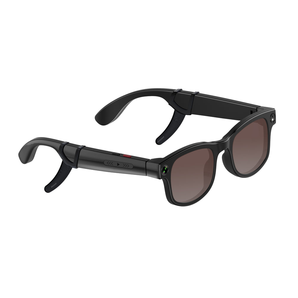 AI smart glasses with rechargeable battery and magnetic charging