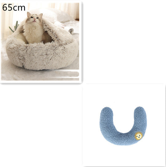 2 In 1 Dog And Cat Bed Pet Winter Bed Round Plush Warm Bed House Soft Long Plush Pets Bed Pet Products EX-STOCK Canada