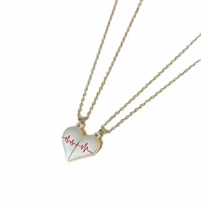 Heartbeat Magnetic Heart Necklace Love Couple Jewelry - EX-STOCK Canada