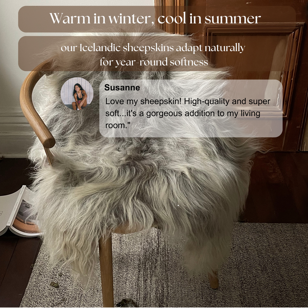 فرو خروف آيسلندي رمادي فاتح طبيعيEX-STOCK Canada