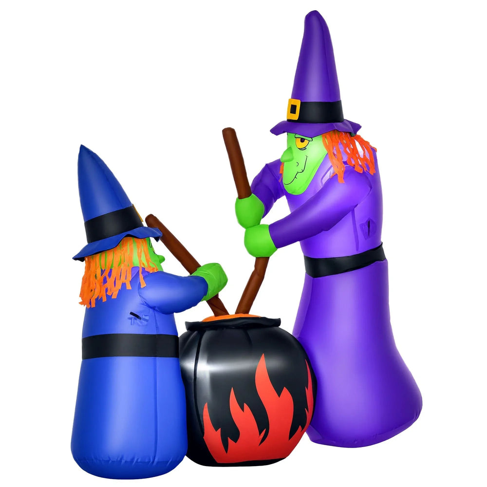 Outdoor Yard Colorful 5.5ft Blow Up Inflatable Halloween Two Old Witch And Magical Potions Decoration With LED For Indoor Outdoor House Party Display EX-STOCK Canada