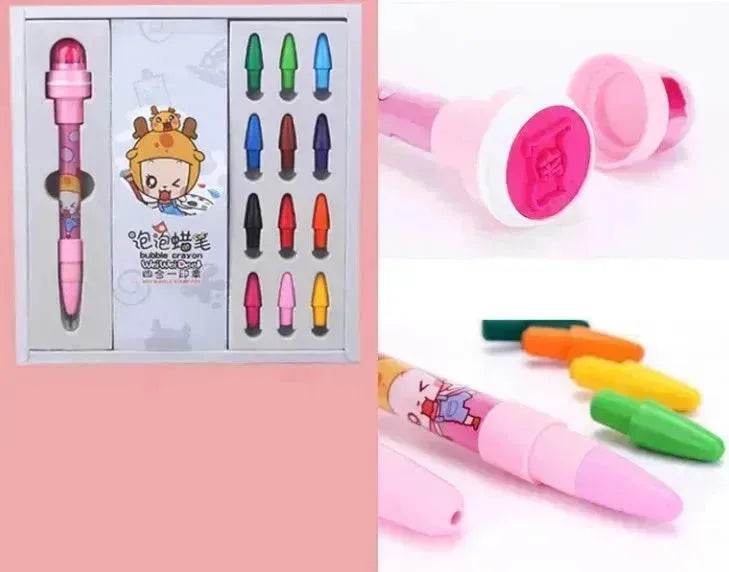 12 Color Bubble Crayon Painting Graffiti Seal for Children - EX-STOCK Canada