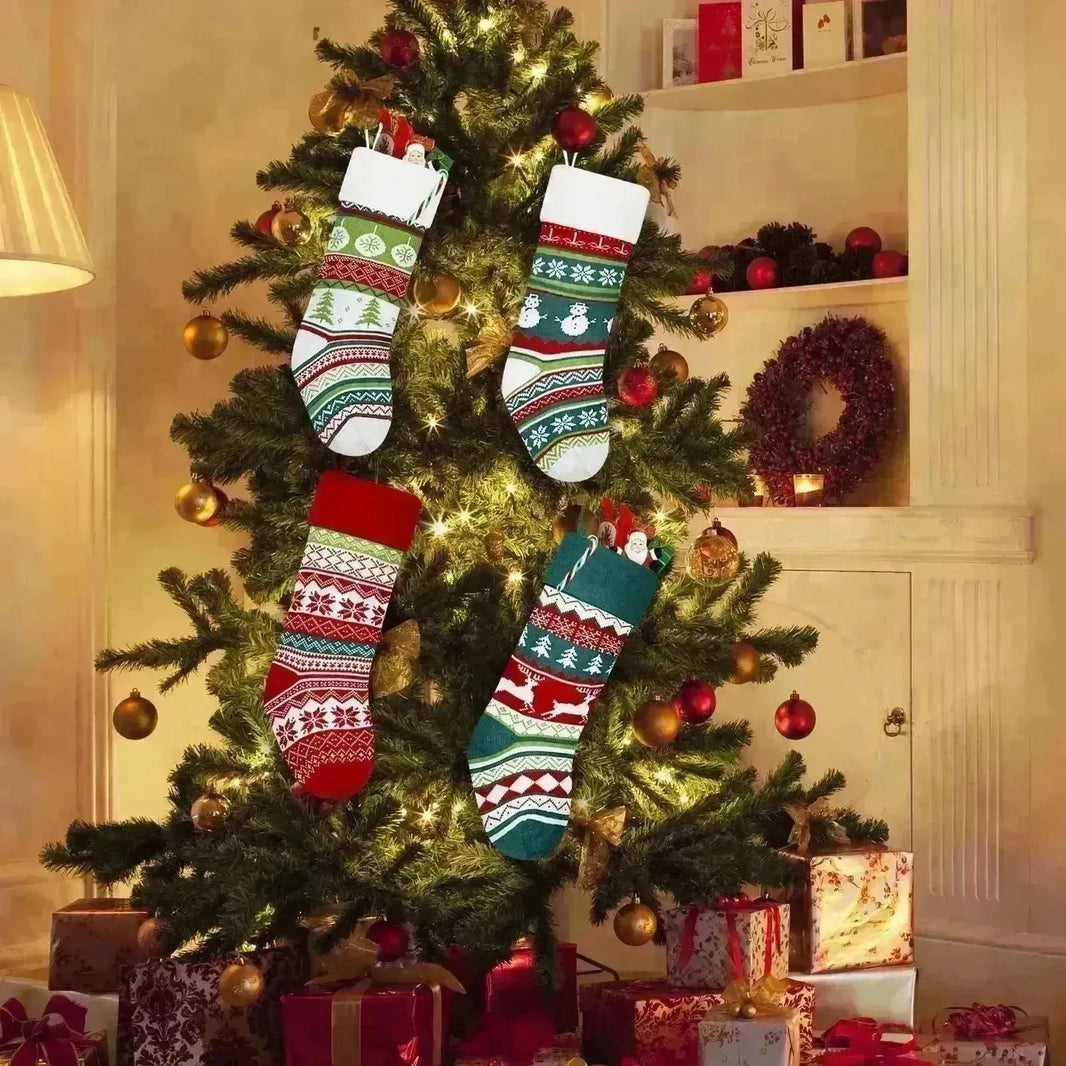 Christmas Stockings Candy Knitted Bag Wool - EX-STOCK CANADA
