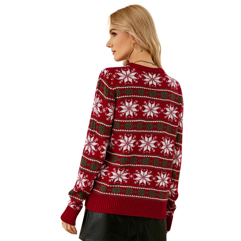 Women's Fashion Autumn Snowflake Christmas Sweater EX-STOCK Canada