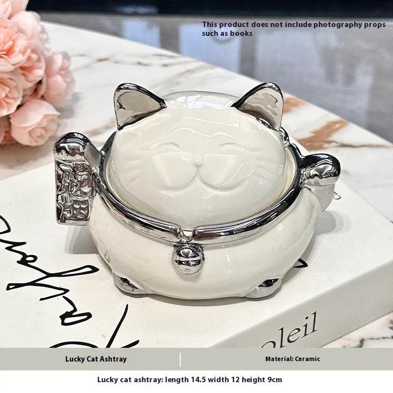 Creative Lucky Cat Ashtray Home Ornaments Gathering EX-STOCK Canada