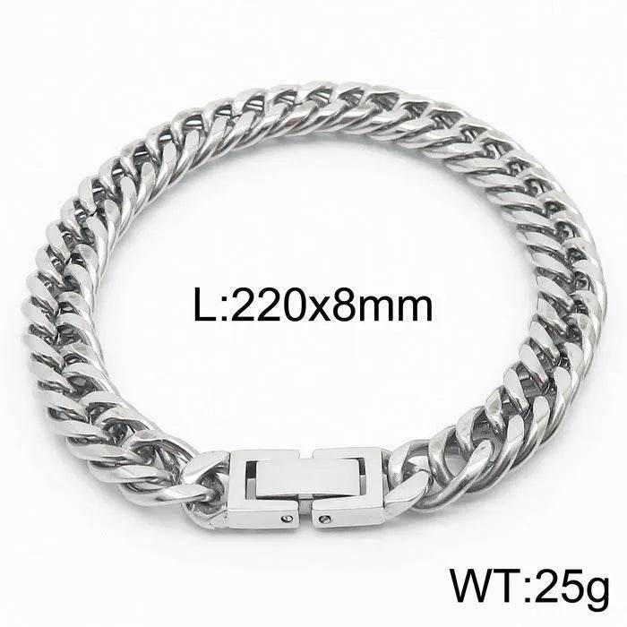 Cuban Link Chain Trimming Chain Jewelry Buckle Titanium Steel Bracelet - EX-STOCK Canada