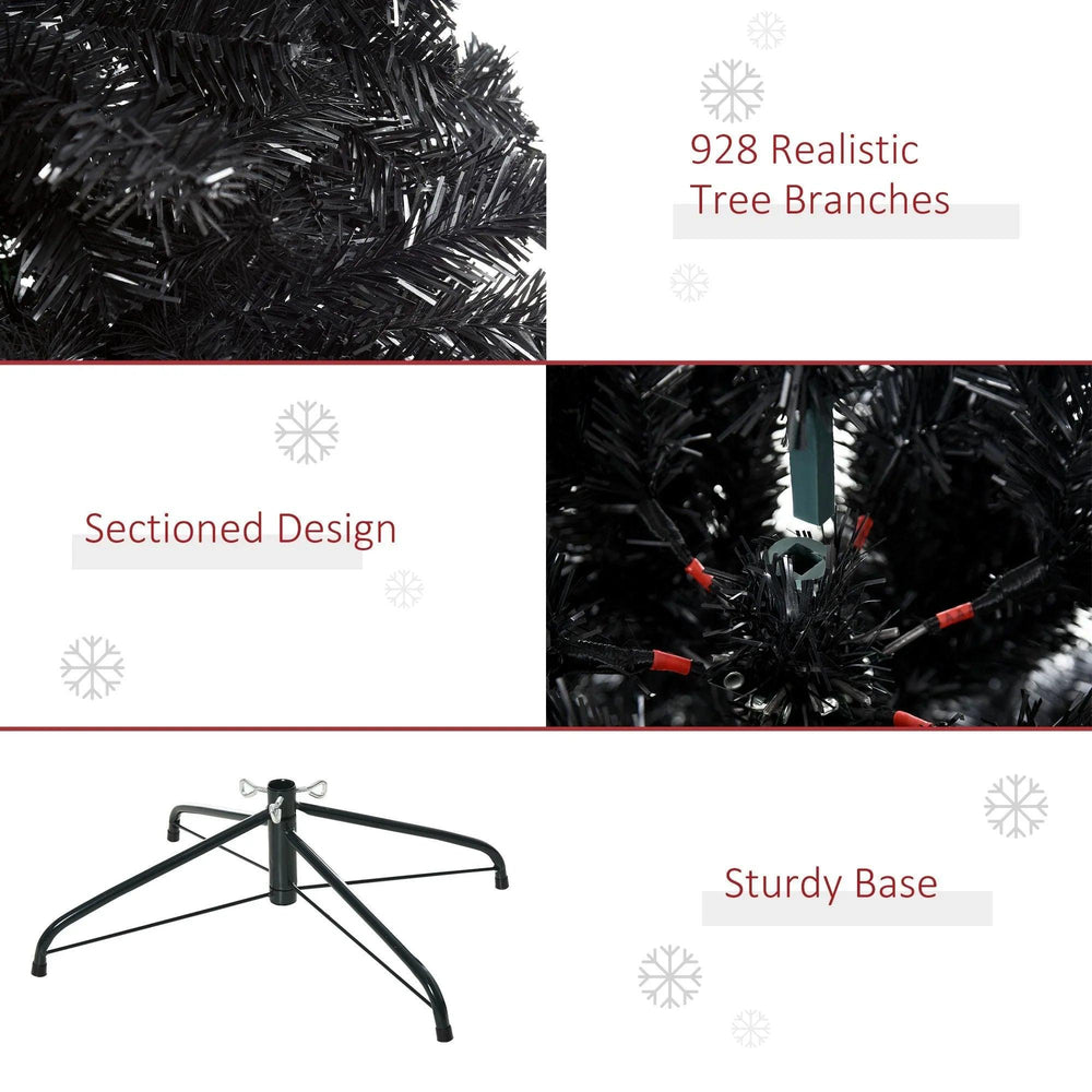 6ft Artificial Christmas Tree Unlit Douglas Fir With Realistic Branch Tips, Black Halloween Style EX-STOCK Canada