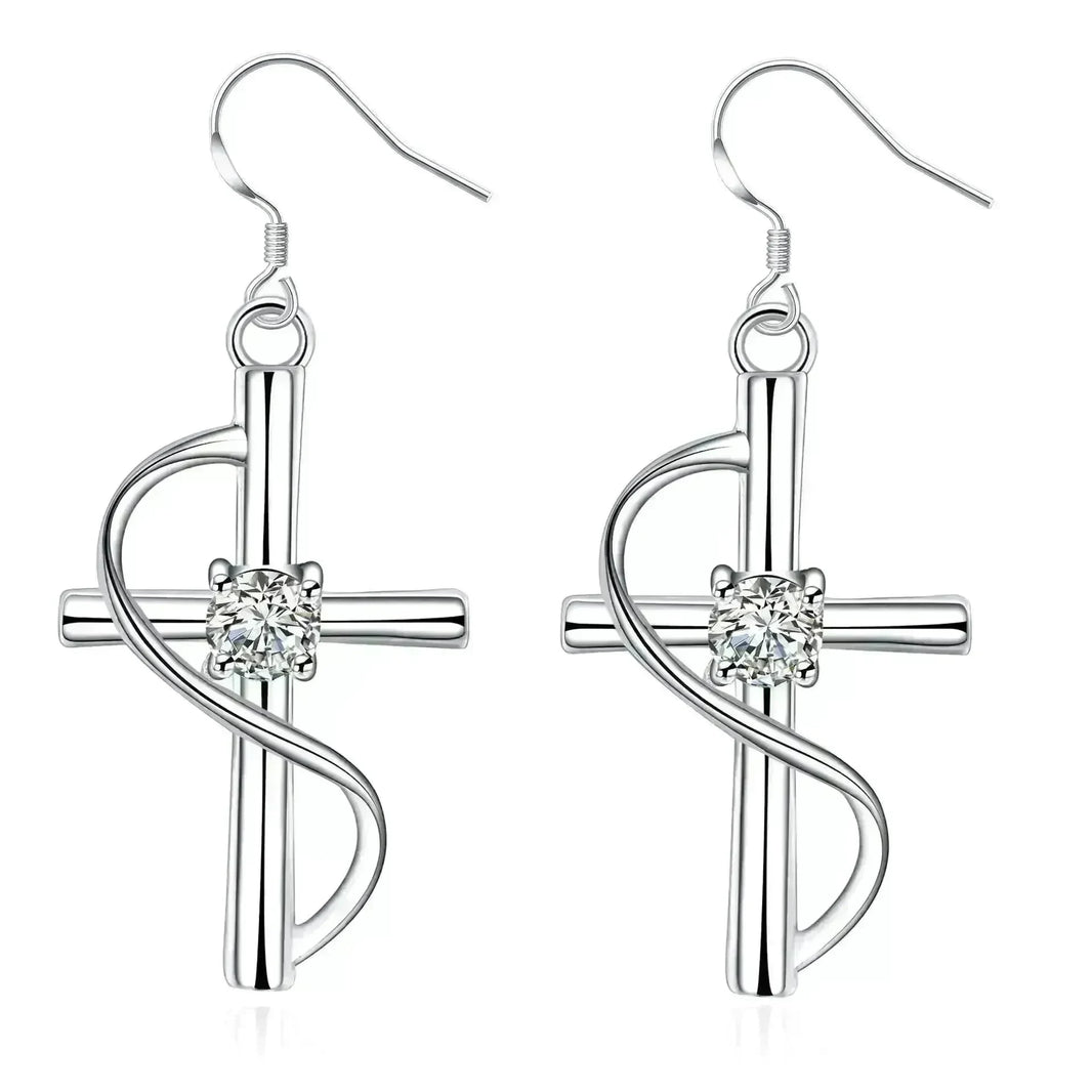 New Cross-border Popular Elongated Silver Dangling drop Earrings - EX-STOCK CANADA
