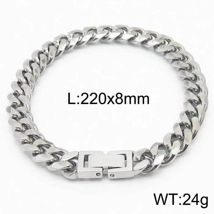 Cuban Link Chain Trimming Chain Jewelry Buckle Titanium Steel Bracelet - EX-STOCK Canada