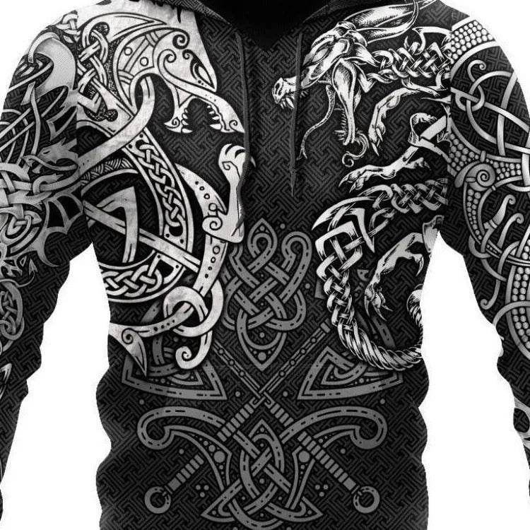Men's Gothic Printed Street Fashion Classic Hoodie Pullover - EX-STOCK Canada
