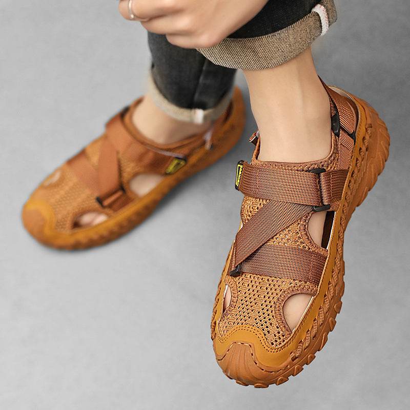 Summer Men's Hollow Mesh Surface Breathable Trendy Casual Shoes All-matching Sandals EX-STOCK CANADA