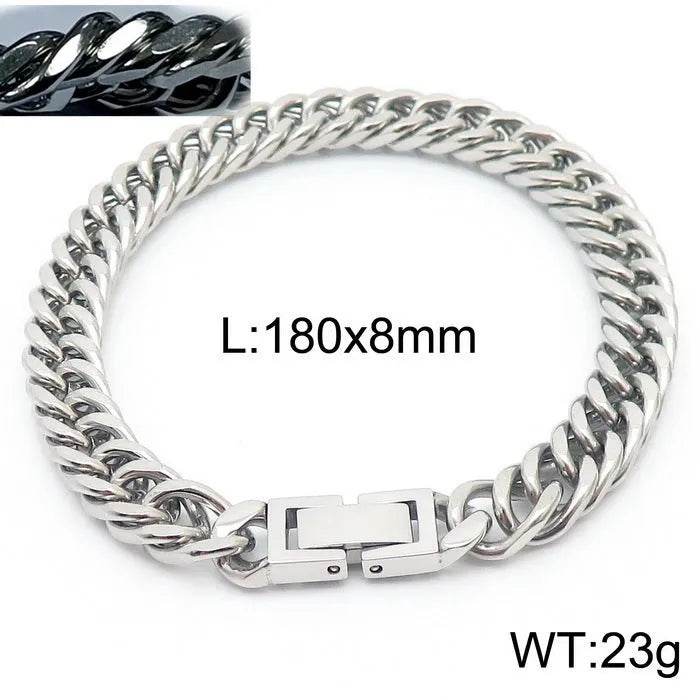 Cuban Link Chain Trimming Chain Jewelry Buckle Titanium Steel Bracelet - EX-STOCK Canada