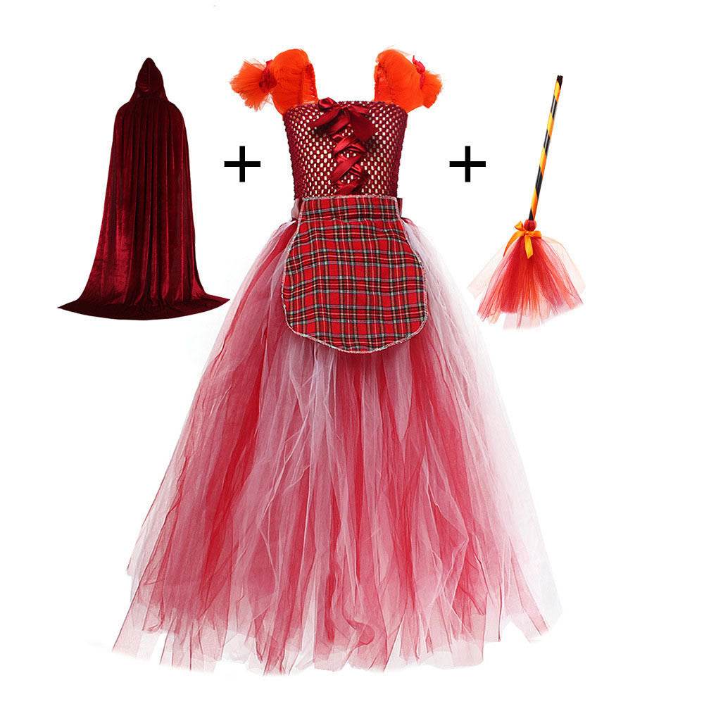 Halloween Costume Witch Children Dress Cloak Broom Set - EX-STOCK Canada