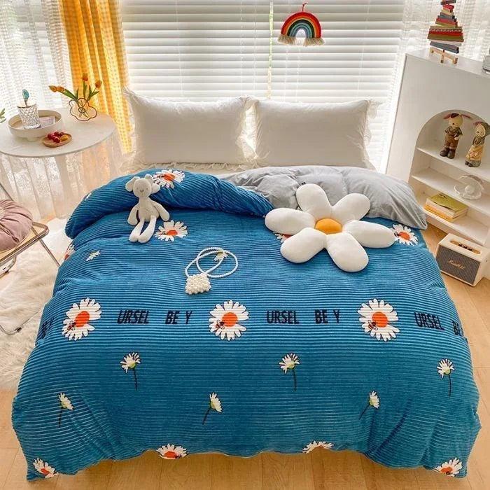 Double-sided Warm Coral Fleece Duvet Cover EX-STOCK Canada