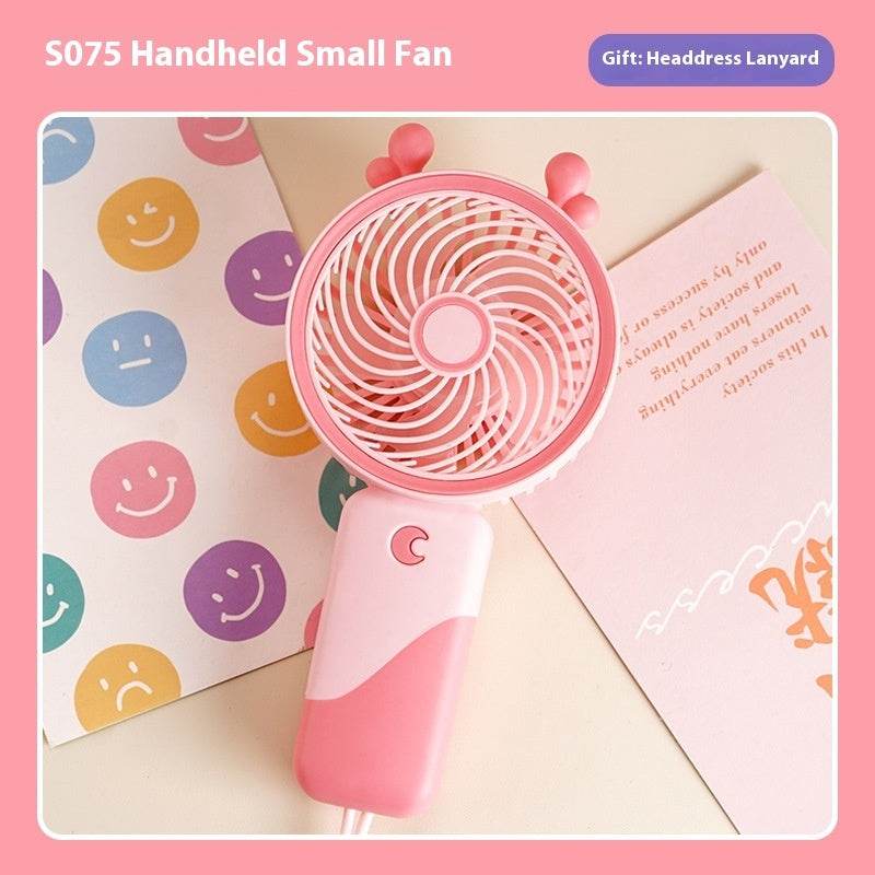 Small Handheld Fan Desktop Cartoon Mini Electric Usb Student Portable Gift - EX-STOCK Canada