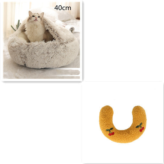 2 In 1 Dog And Cat Bed Pet Winter Bed Round Plush Warm Bed House Soft Long Plush Pets Bed Pet Products EX-STOCK Canada