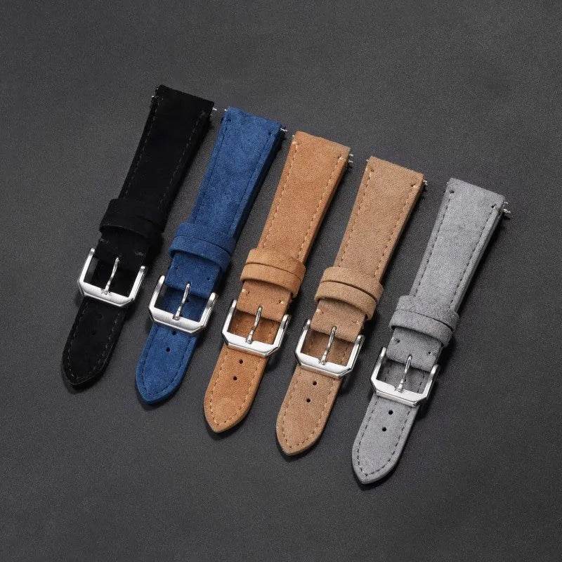 Suede Leather Strap Quick Release Watch Band - EX-STOCK Canada