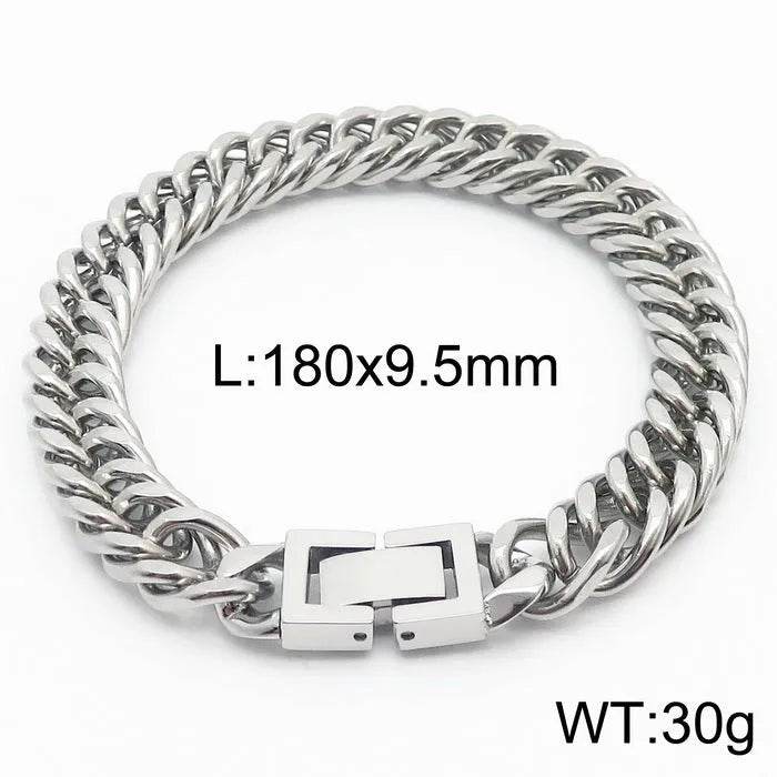 Cuban Link Chain Trimming Chain Jewelry Buckle Titanium Steel Bracelet - EX-STOCK Canada