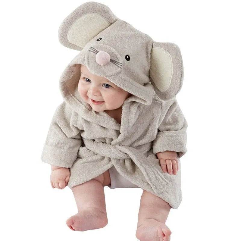 Infant Fashion Simple Cartoon Animal Fleece Bathrobe - EX-STOCK Canada