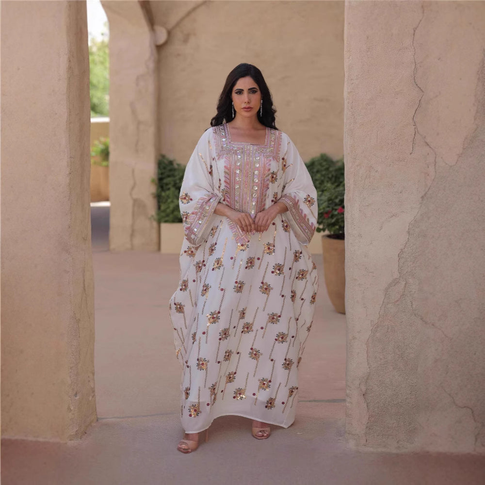 Loose Long Muslim Dress Kaftan With Headscarf - EX-STOCK Canada