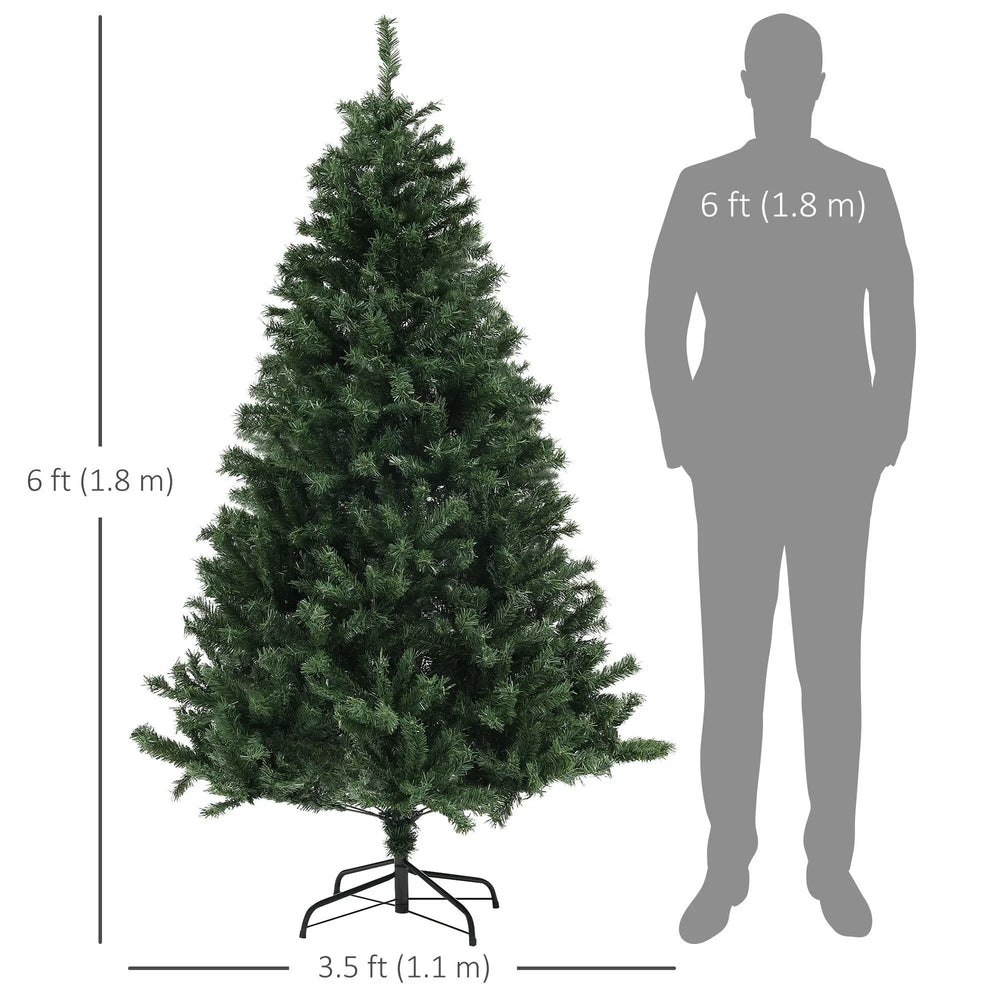 6ft Artificial Christmas Trees With Auto Open And Steel Base, Green EX-STOCK Canada