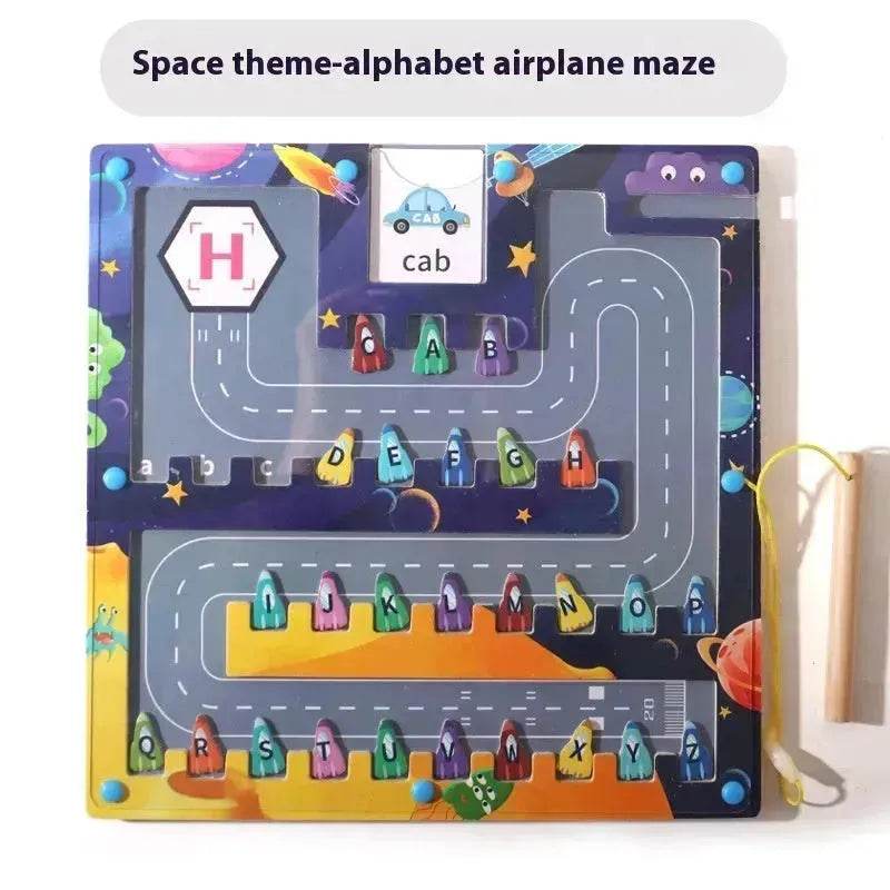 Magnetic Letters Matching Walking Parking Maze Letters Early Cognitive Montessori Educational Toys - EX-STOCK Canada