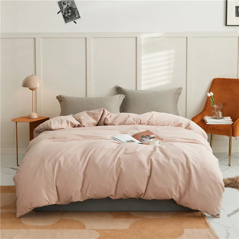 100 Cotton Sanding Duvet Cover Autumn And Winter Thickening Solid Color EX-STOCK Canada