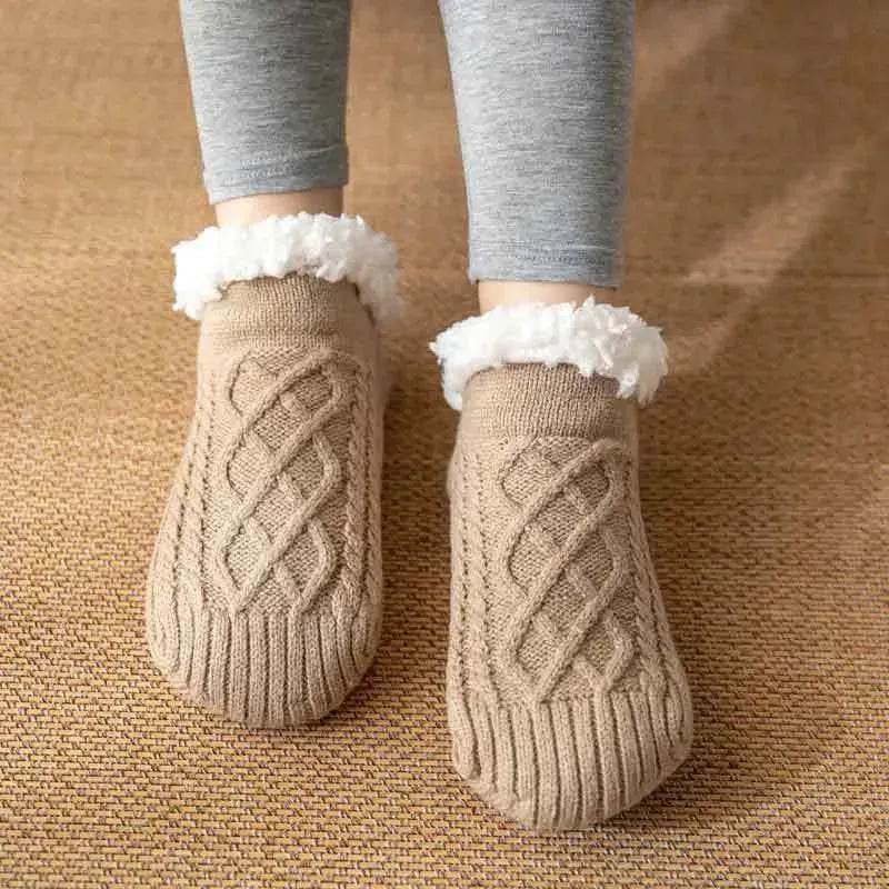 Winter Knitted Plush Floor Socks Home Warm Non-slip Carpet Socks Women - EX-STOCK Canada
