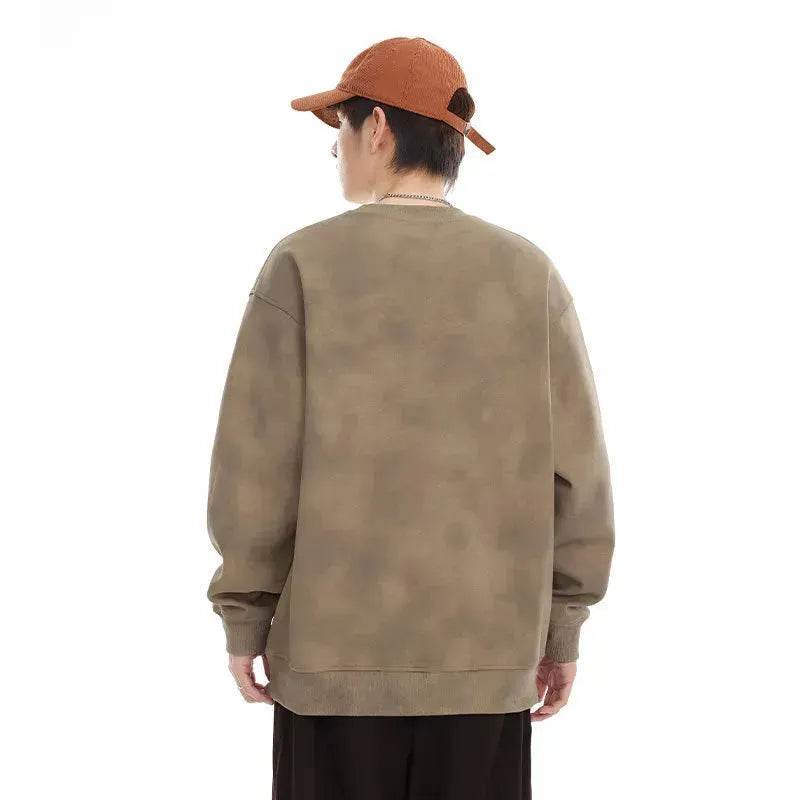 Retro heavy Oversized Crew neck Pullover sweatshirt for men - EX-STOCK Canada