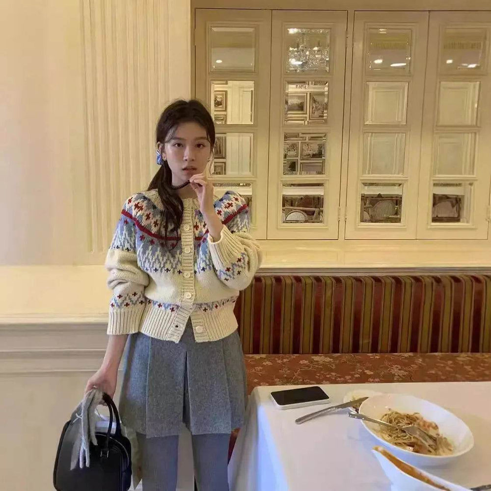 Thickened Jacquard button Knitted Sweater for Women Autumn And Winter - EX-STOCK Canada