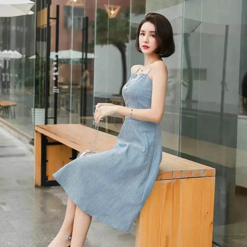 Women Summer Ins Super fashion Skirt dress Spaghetti strap Midi skater dress - EX-STOCK Canada