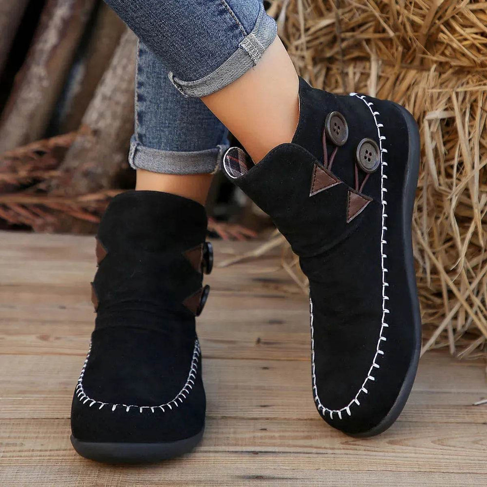 Button Design Ankle Boots For Women Autumn And Winter - EX-STOCK Canada