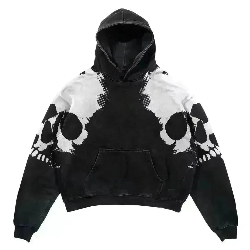 Men Skull Gothic Vintage Hoodie Sweatshirt Pullover top - EX-STOCK CANADA