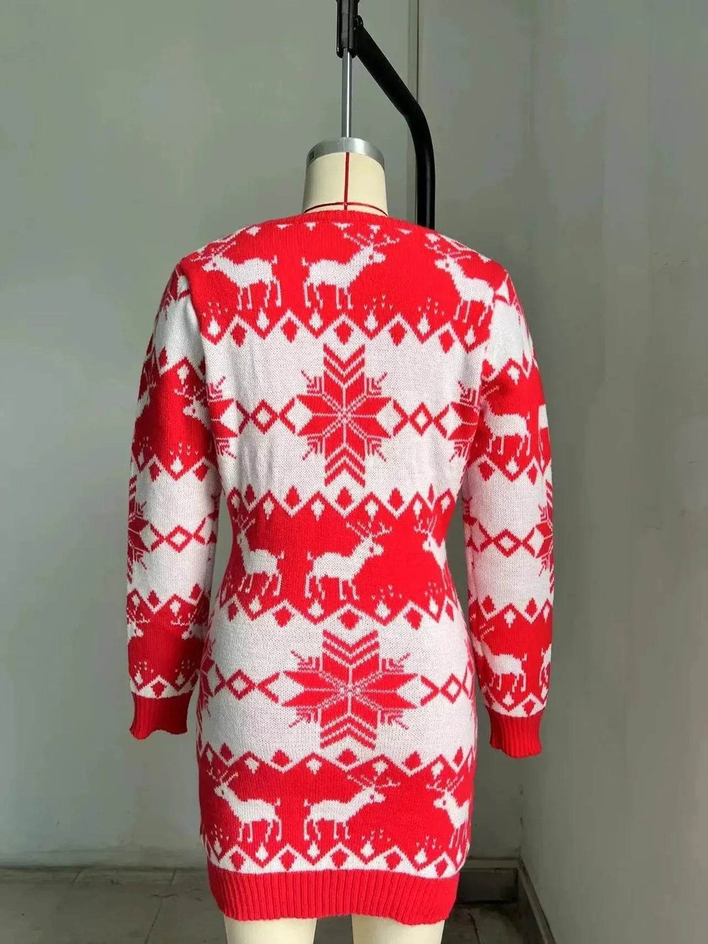 Mini Jumper dress Winter Christmas Sweater Dress Deer Jacquard dress - EX-STOCK Canada