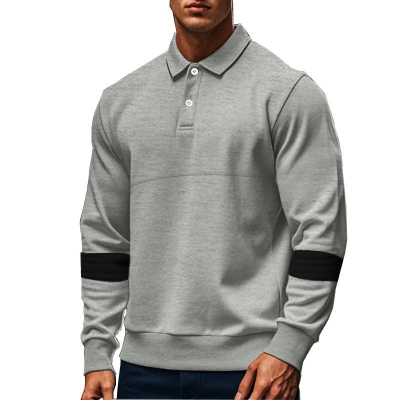 Fashion Long-sleeved Lapel Polo Shirt With Button Men's Loose Casual Sports Top Fall Spring Clothing EX-STOCK Canada