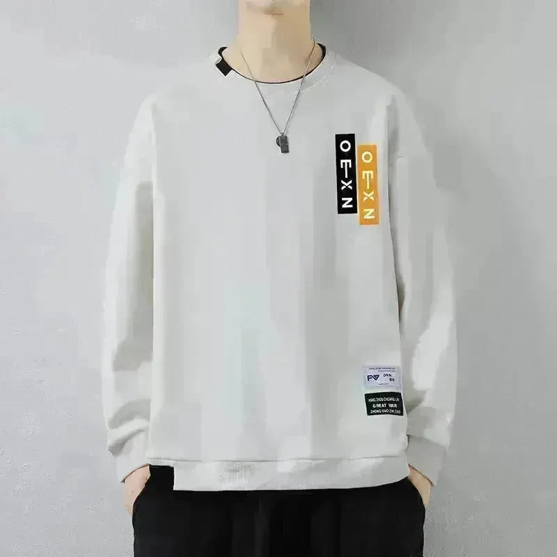 Men's Casual Sweatshirt Round Neck Pullover Top - EX-STOCK CANADA