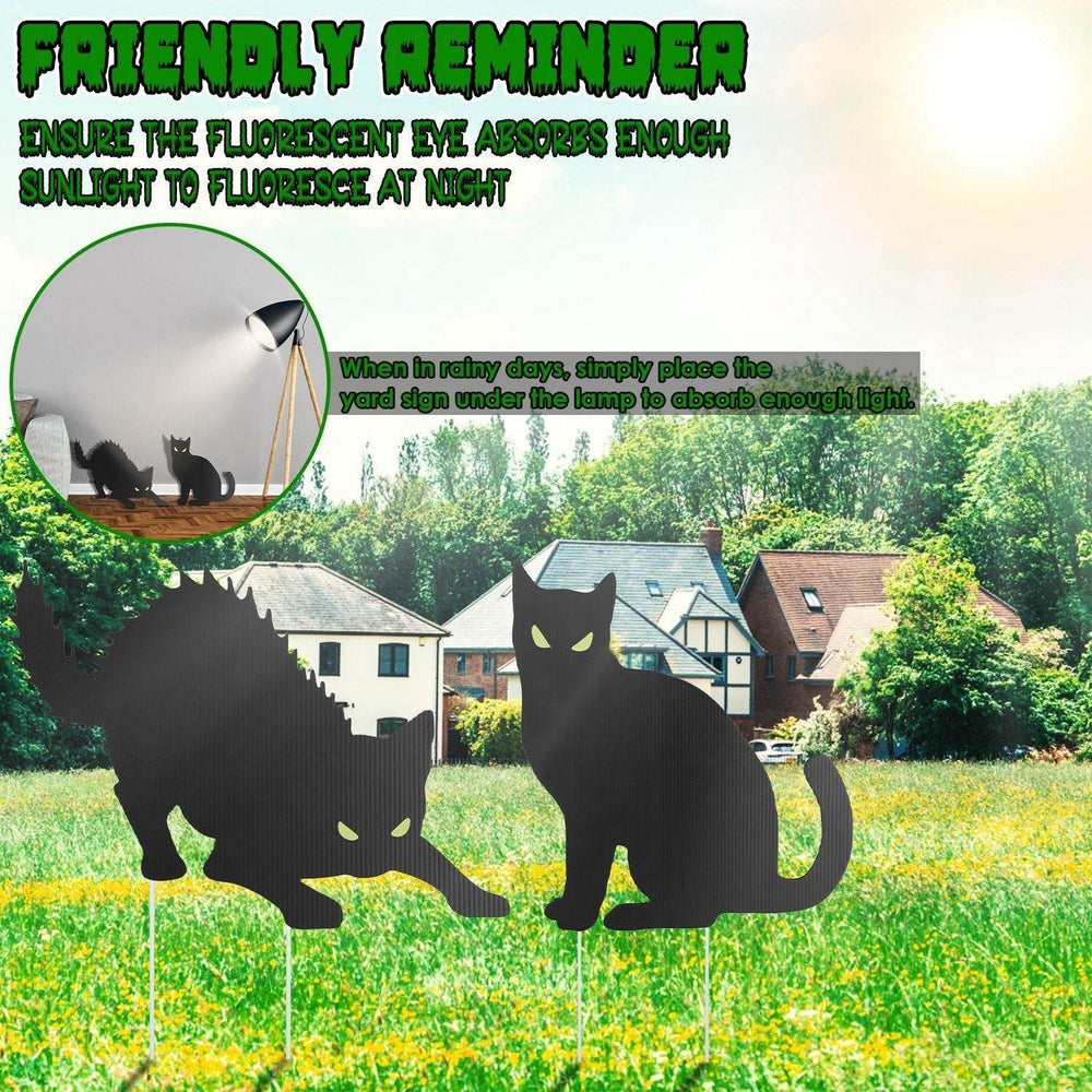 6Pcs Skull Or 6Pcs Tomb Or 5Pcs Black Cat Halloween Yard Sign Decorations Glow In The Dark For Haunted House Garden Yard And Scary Theme Party - EX-STOCK Canada