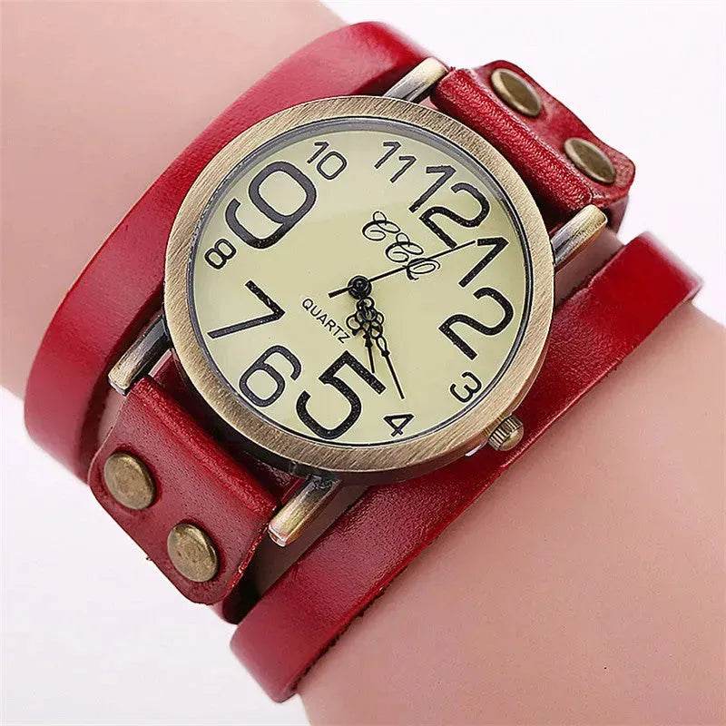 First Layer Cowhide Retro Watch Retro Three-circle Watch Men's And Women's Casual Watch - EX-STOCK Canada