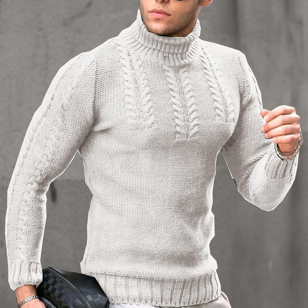 Pull ras-du-cou torsadé à manches longues pour hommes avec couvre-tête thermiqueEX-STOCK Canada