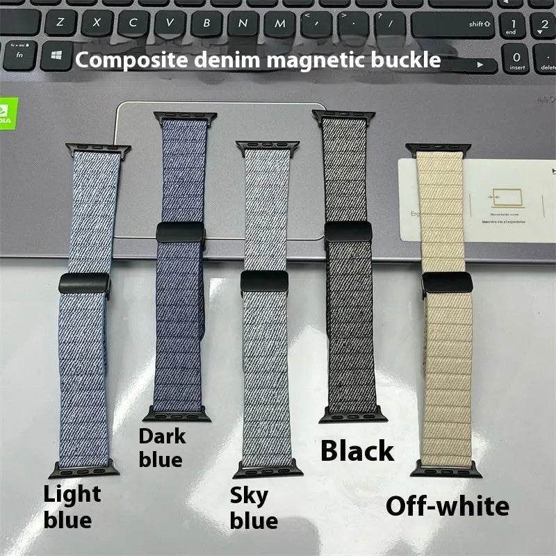 Slim Denim Magnetic Buckle Watch Strap - EX-STOCK Canada