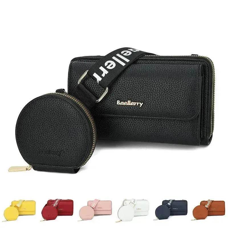 2pcs Lychee Texture Composite Bag Fashion Mobile Phone Bag With Small Coin Purse Letter Print Zipper Crossbody Shoulder Bag - EX-STOCK Canada