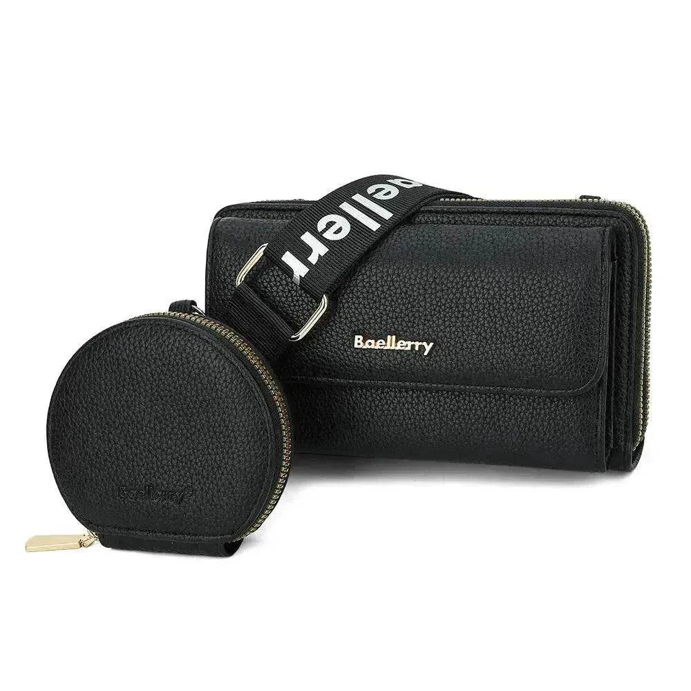 2pcs Lychee Texture Composite Bag Fashion Mobile Phone Bag With Small Coin Purse Letter Print Zipper Crossbody Shoulder Bag - EX-STOCK Canada