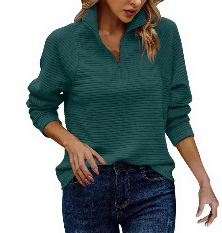 Amazon Best-selling Zip-neck Solid Color Hoodie For Women In Europe And America EX-STOCK Canada