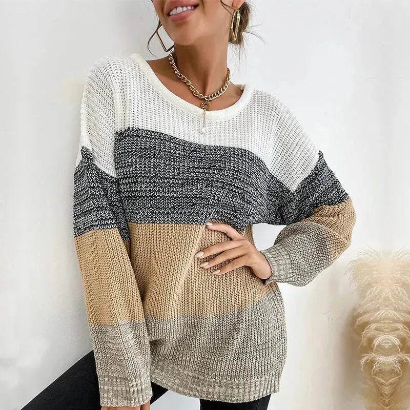 Winter Jacquard Knitted Pullover Sweater Tops for Women - EX-STOCK Canada