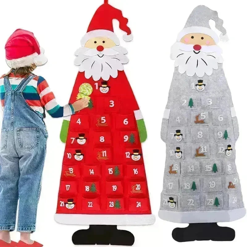 Advent Calendar Fabric Christmas Hanging Pendant Santa Claus Felt Ornaments DIY Advent Calendars Christma Decoration Christmas - EX-STOCK CANADA