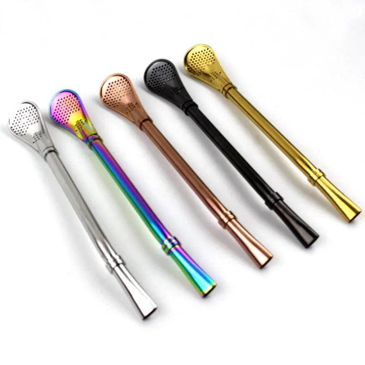 304 Stainless Steel Residue Filter Straws Spoon EX-STOCK Canada