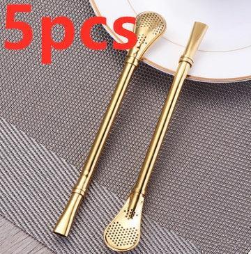304 Stainless Steel Residue Filter Straws Spoon EX-STOCK Canada