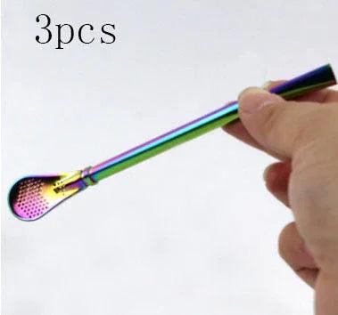 304 Stainless Steel Residue Filter Straws Spoon EX-STOCK Canada