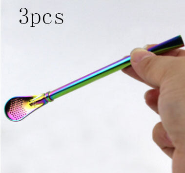 Pailles à filtre à résidus en acier inoxydable 304 avec cuillèreEX-STOCK Canada